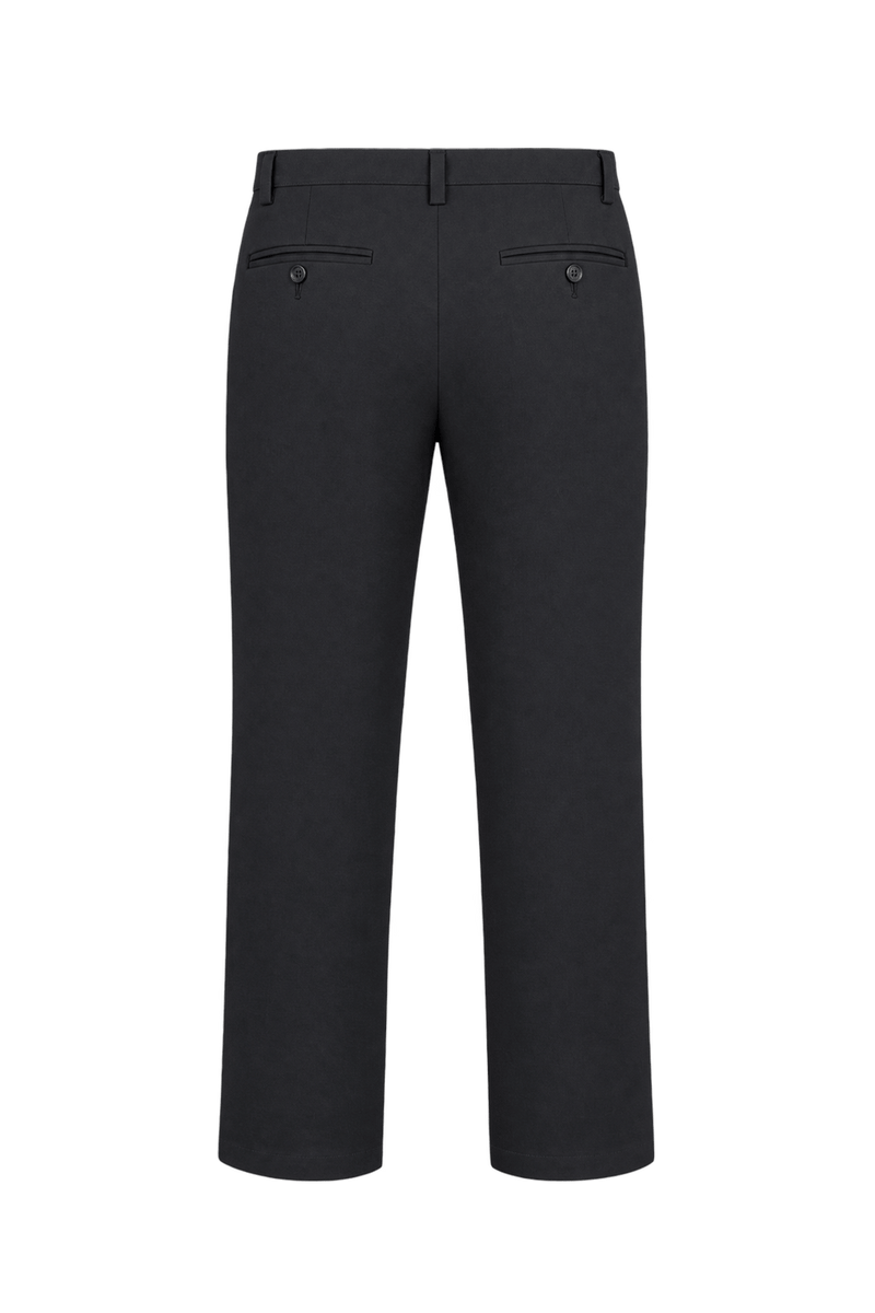 1990s Charcoal Black Woven Trousers - Back View