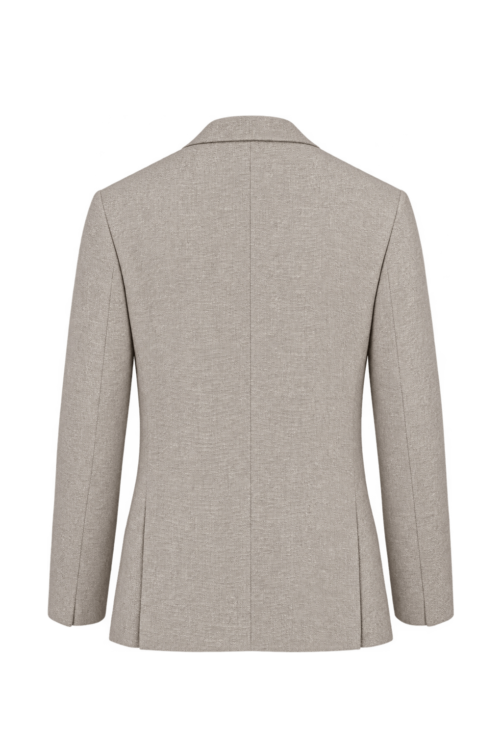 1980s Light Beige Woven Fabric Blazer - Back View