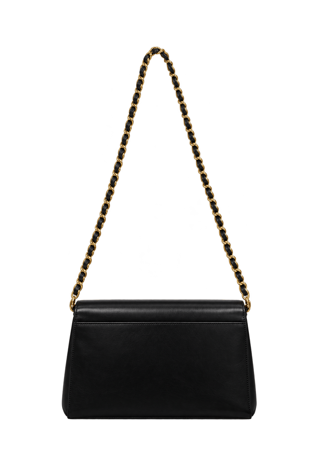 1990s Black Leather-like Shoulder Bag - Back View