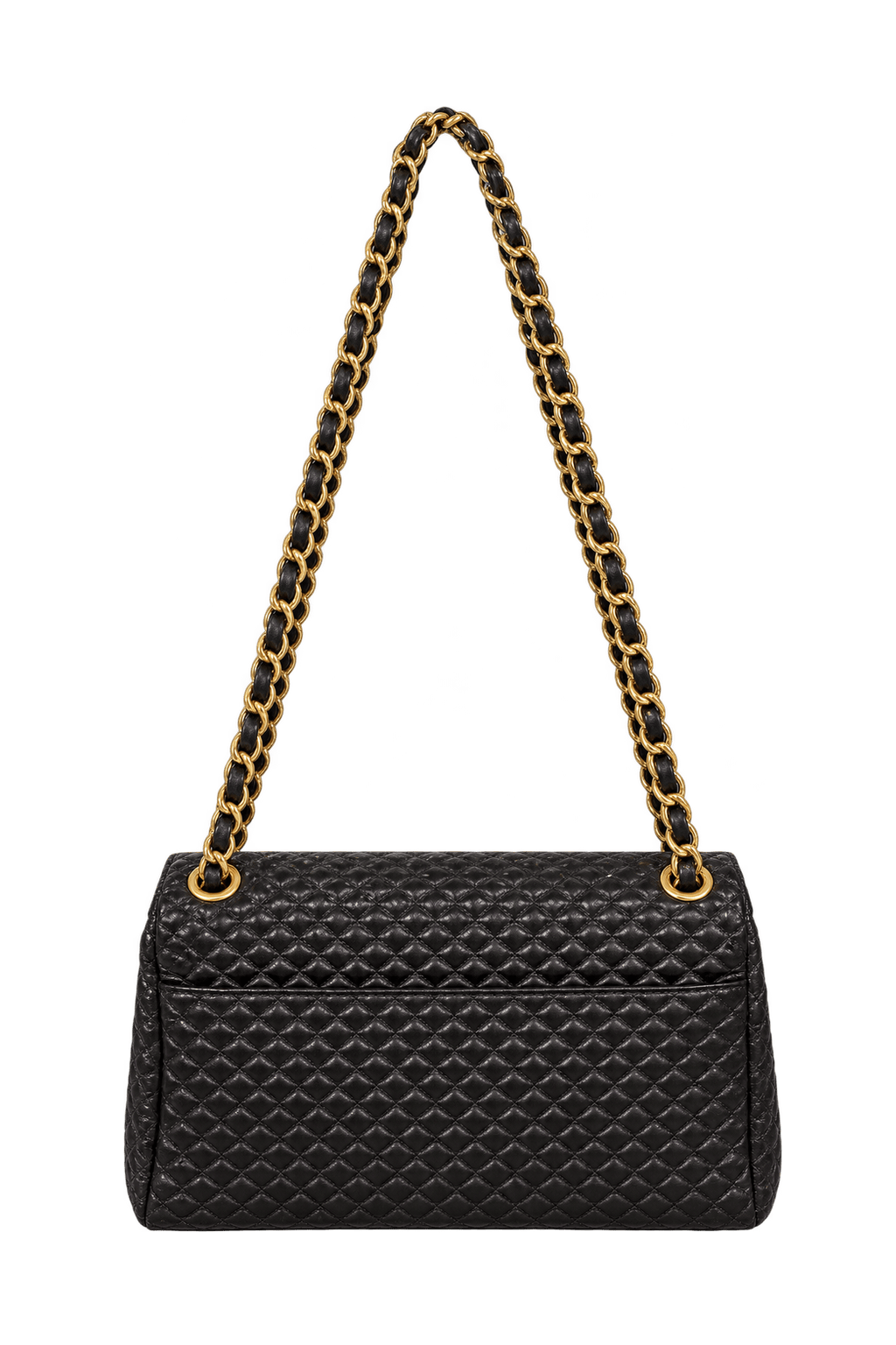 1990s Black Leather-like Shoulder Bag - Back View