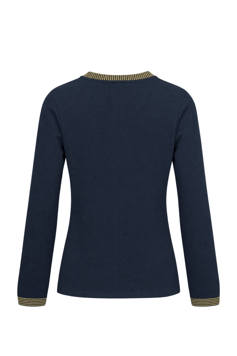 1980s Near-Black Navy Knit Cardigan - Back View