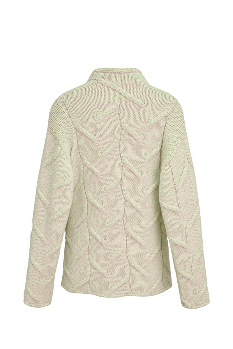 1990s Pale Cream Pink Knit Sweater - Back View