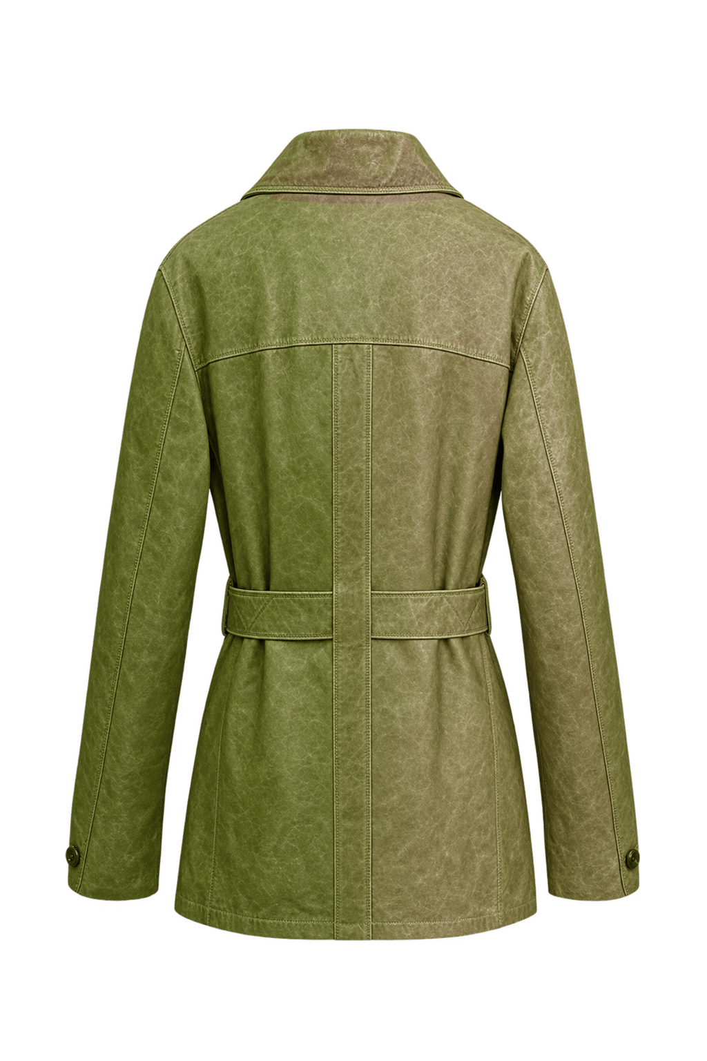 1970s Mottled Antique Gold Leather Jacket - Back View