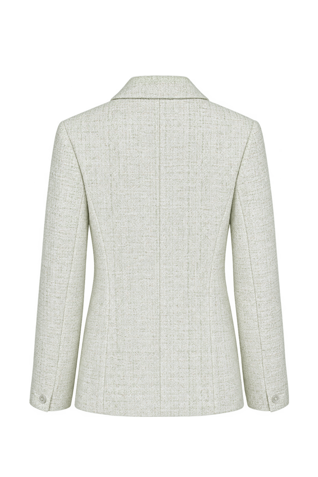 1990s Warm Ivory Textured Blazer - Back View