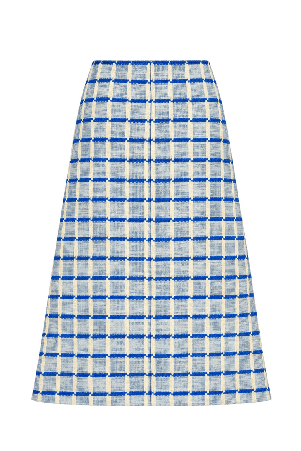 1980s Pale Blue Woven Skirt - Back View