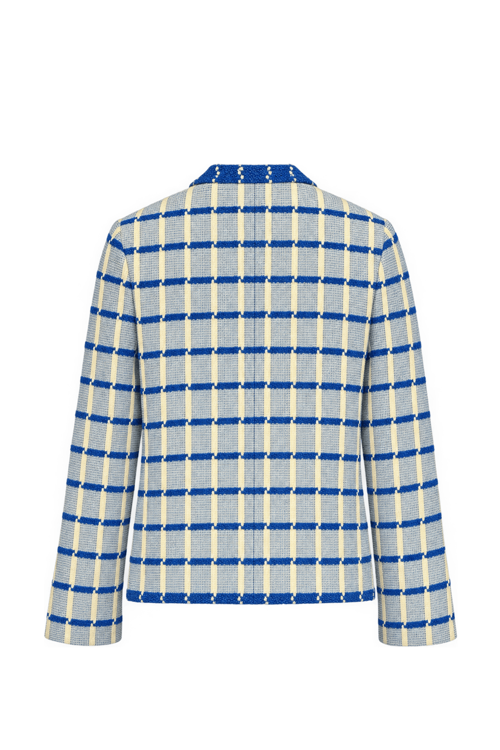 1980s Pale Blue Woven Blazer - Back View