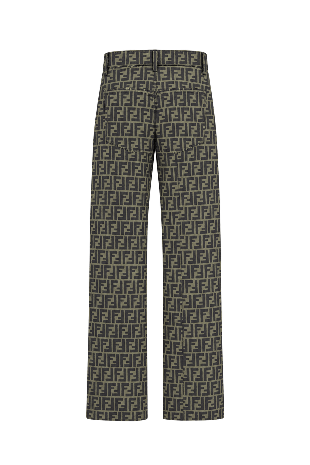 1990s Olive-Taupe Brown Woven Pants - Back View