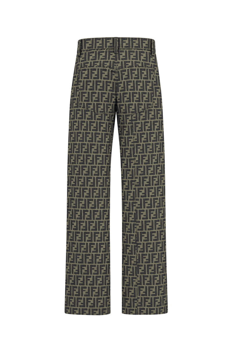 1990s Olive-Taupe Brown Woven Pants - Back View