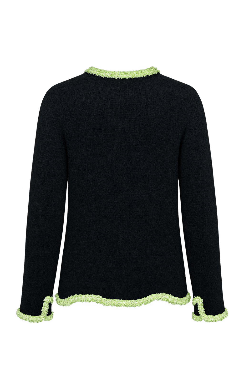 1990s Black Fine Knit Cardigan - Back View