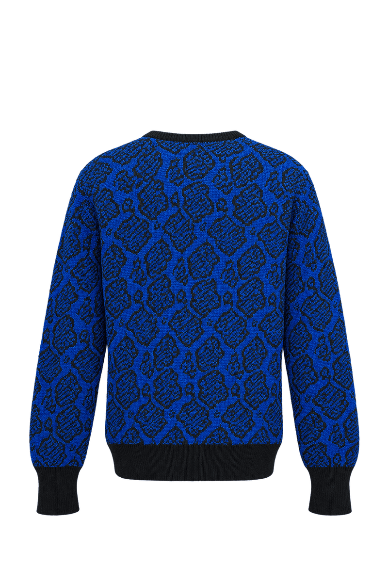 1980s Cobalt Blue Knit Sweater - Back View