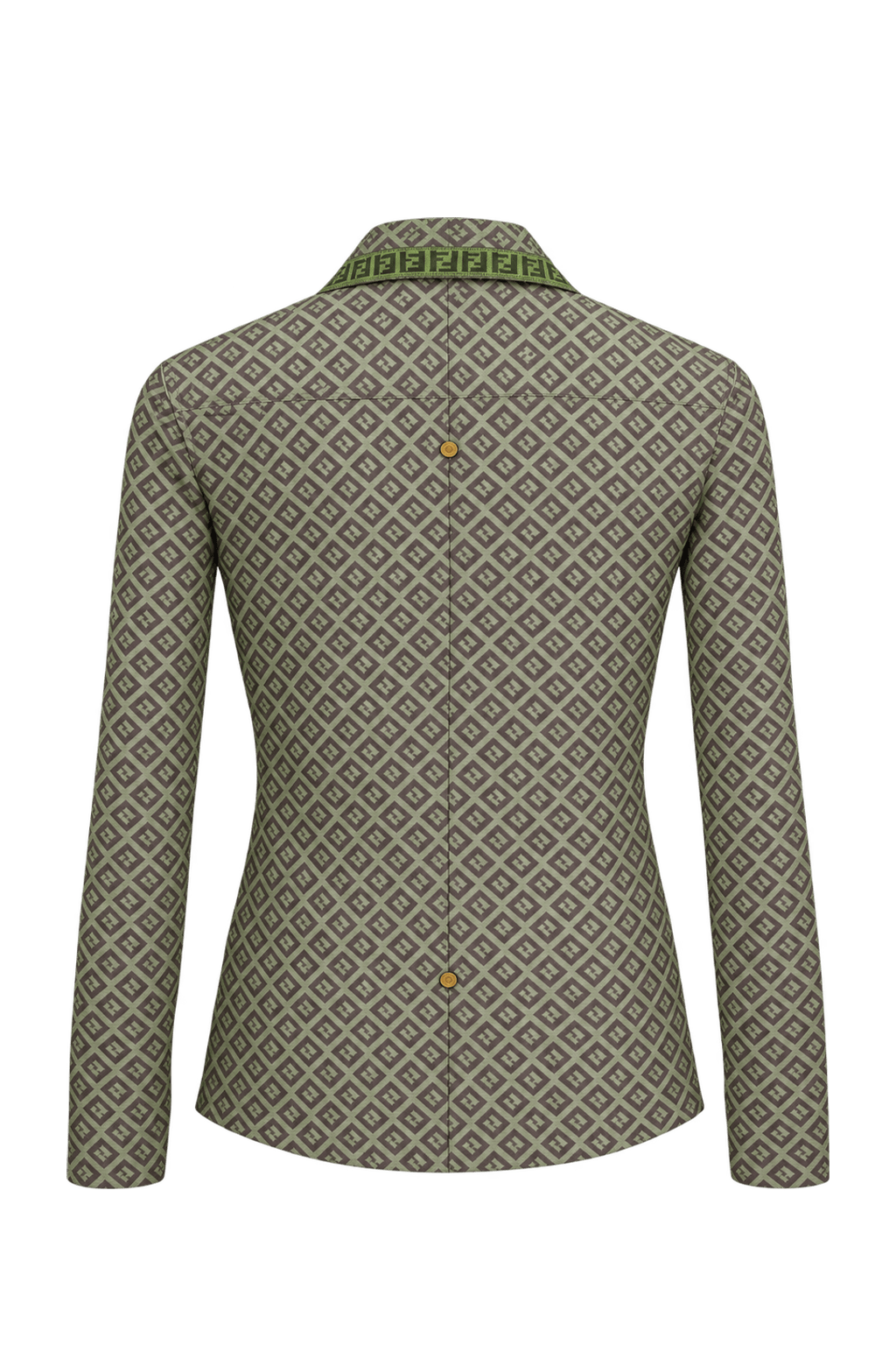1990s Taupe Brown Woven Fabric Jacket - Back View