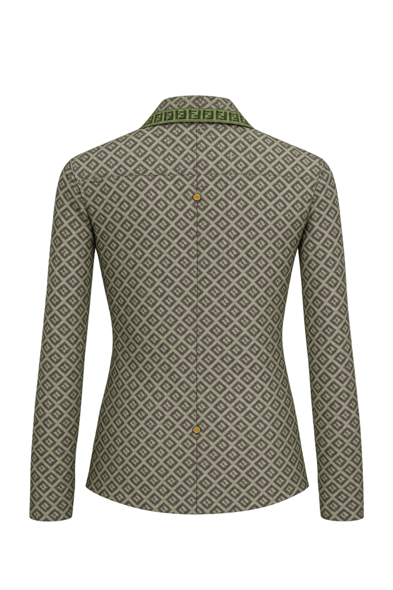 1990s Taupe Brown Woven Fabric Jacket - Back View