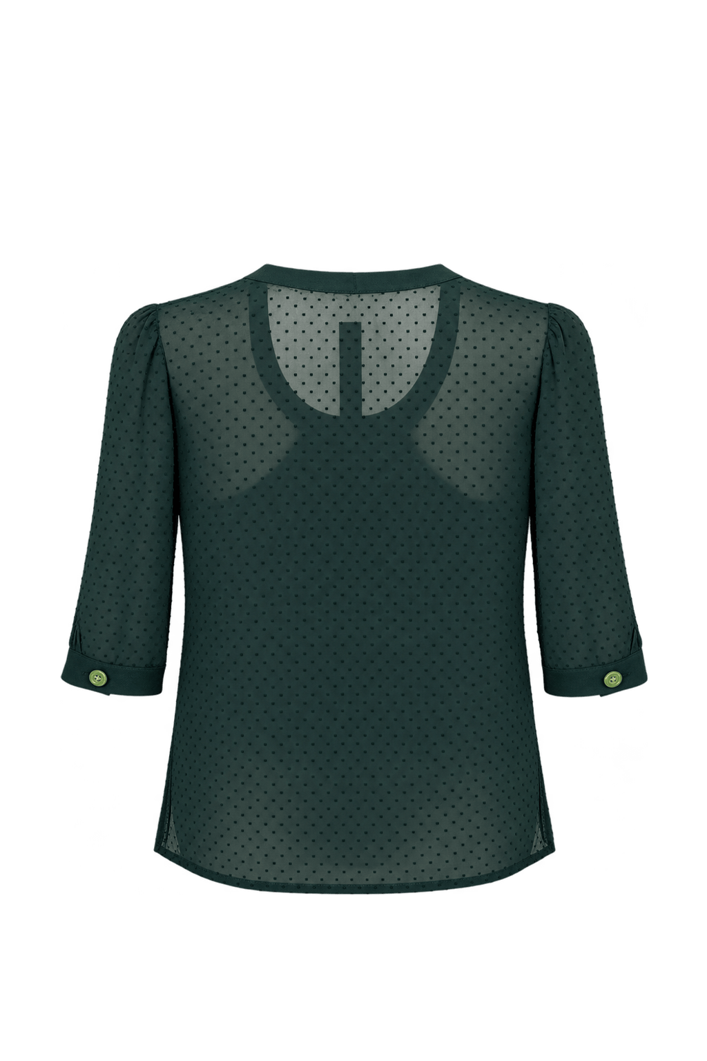 1980s Black Sheer Woven Blouse - Back View