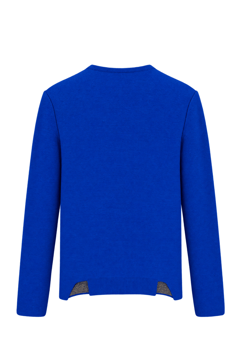 1980s Royal Blue Knit Cardigan - Back View