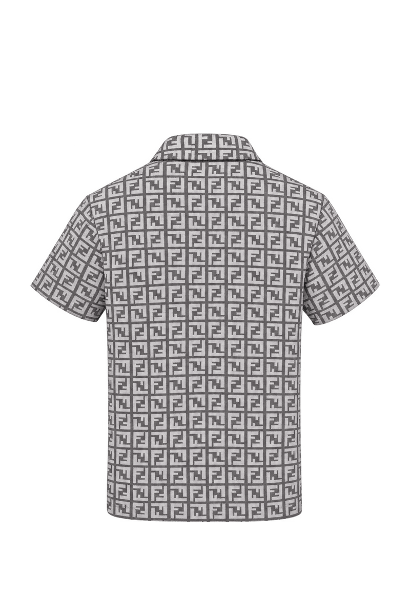 1990s Light Grey Knit Polo - Back View