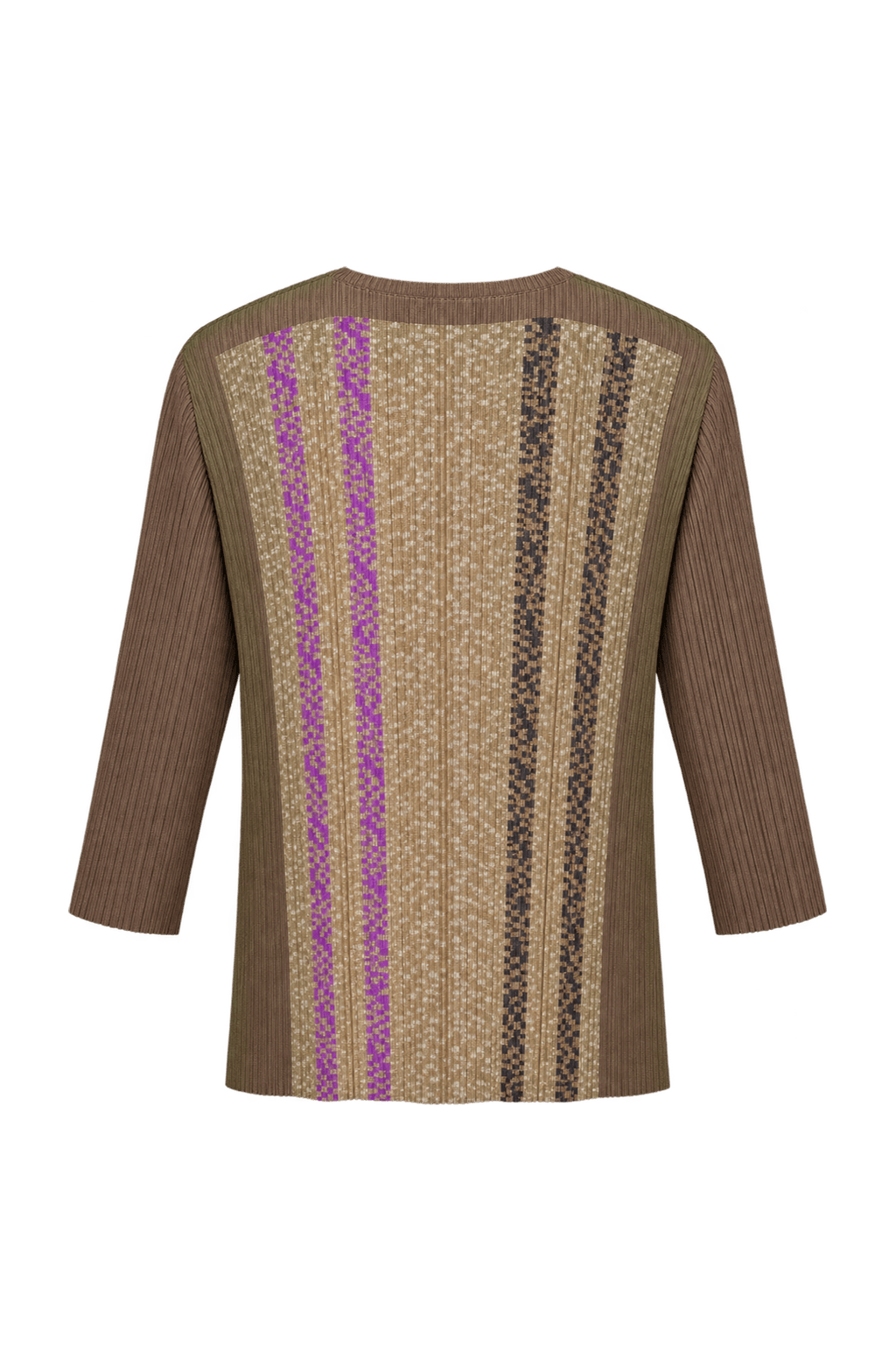 1990s Taupe Brown Synthetic Sweater - Back View