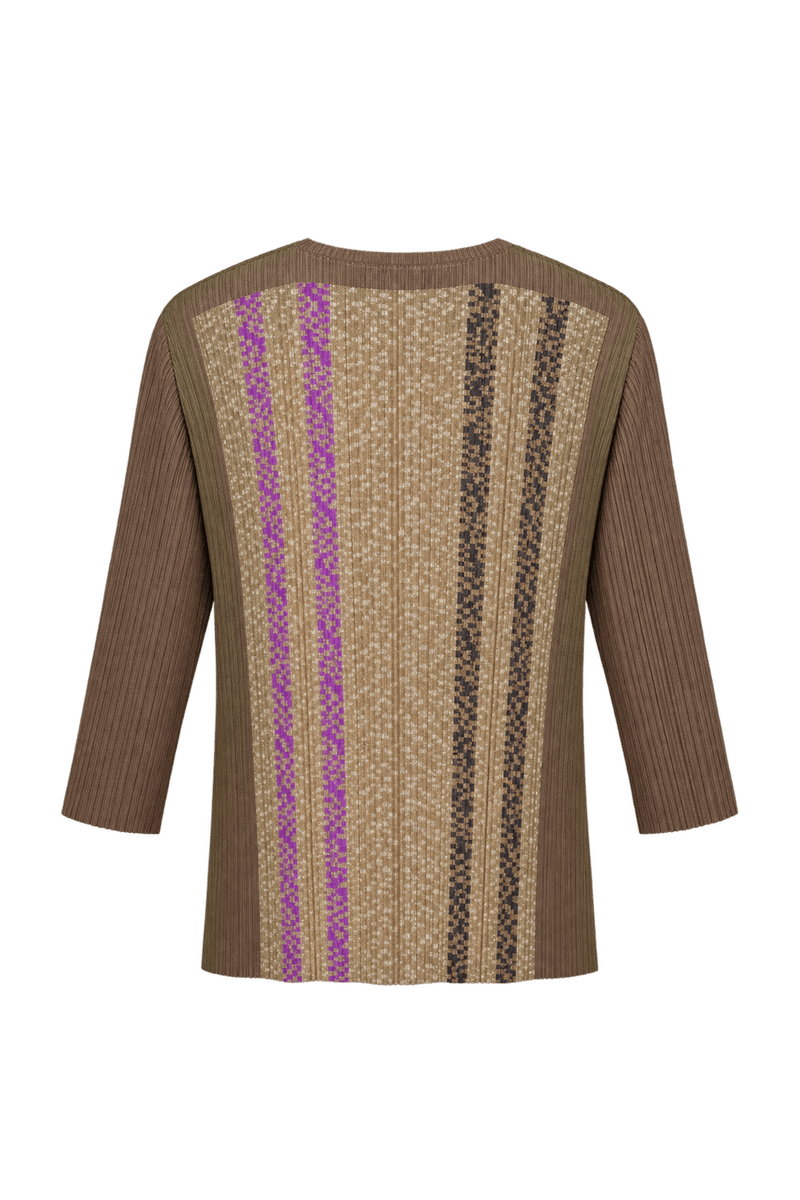 1990s Taupe Brown Synthetic Sweater - Back View