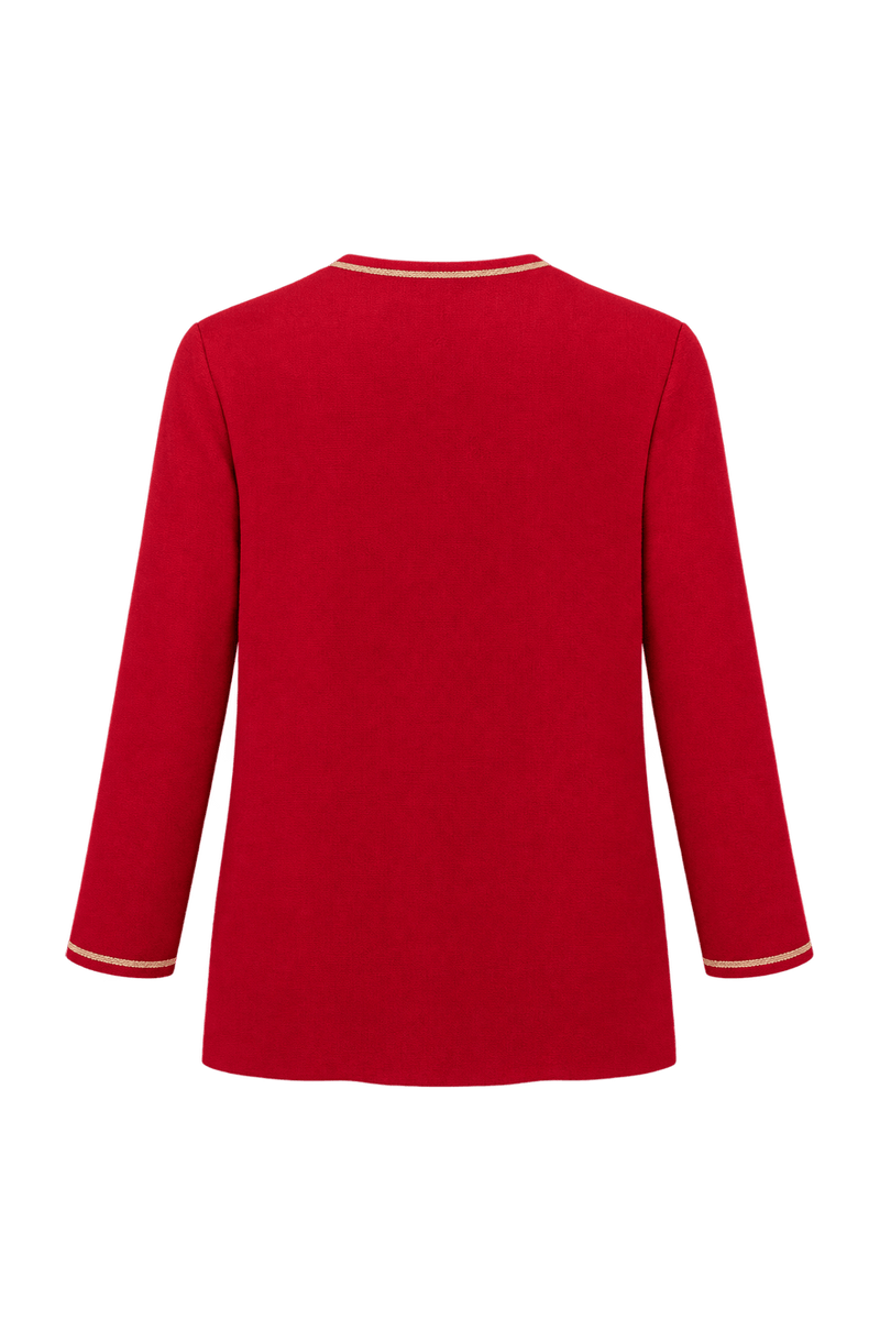 1980s Bright Red Knit Cardigan - Back View