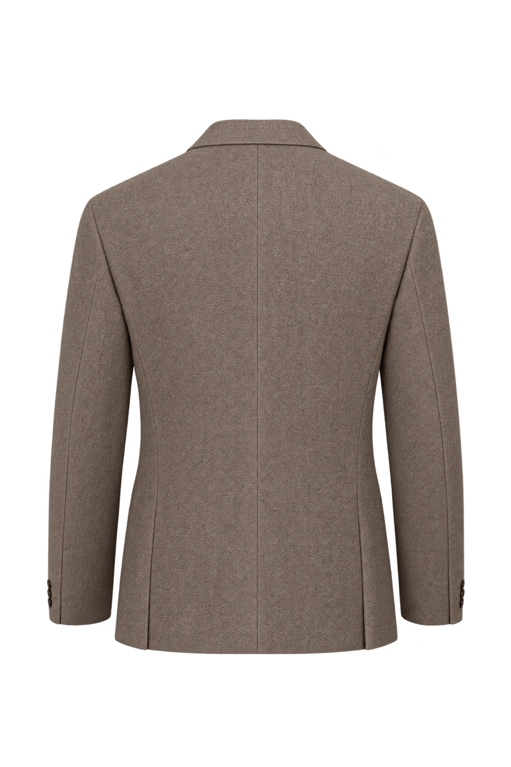 1960s Taupe Brown Woven Fabric Blazer - Back View