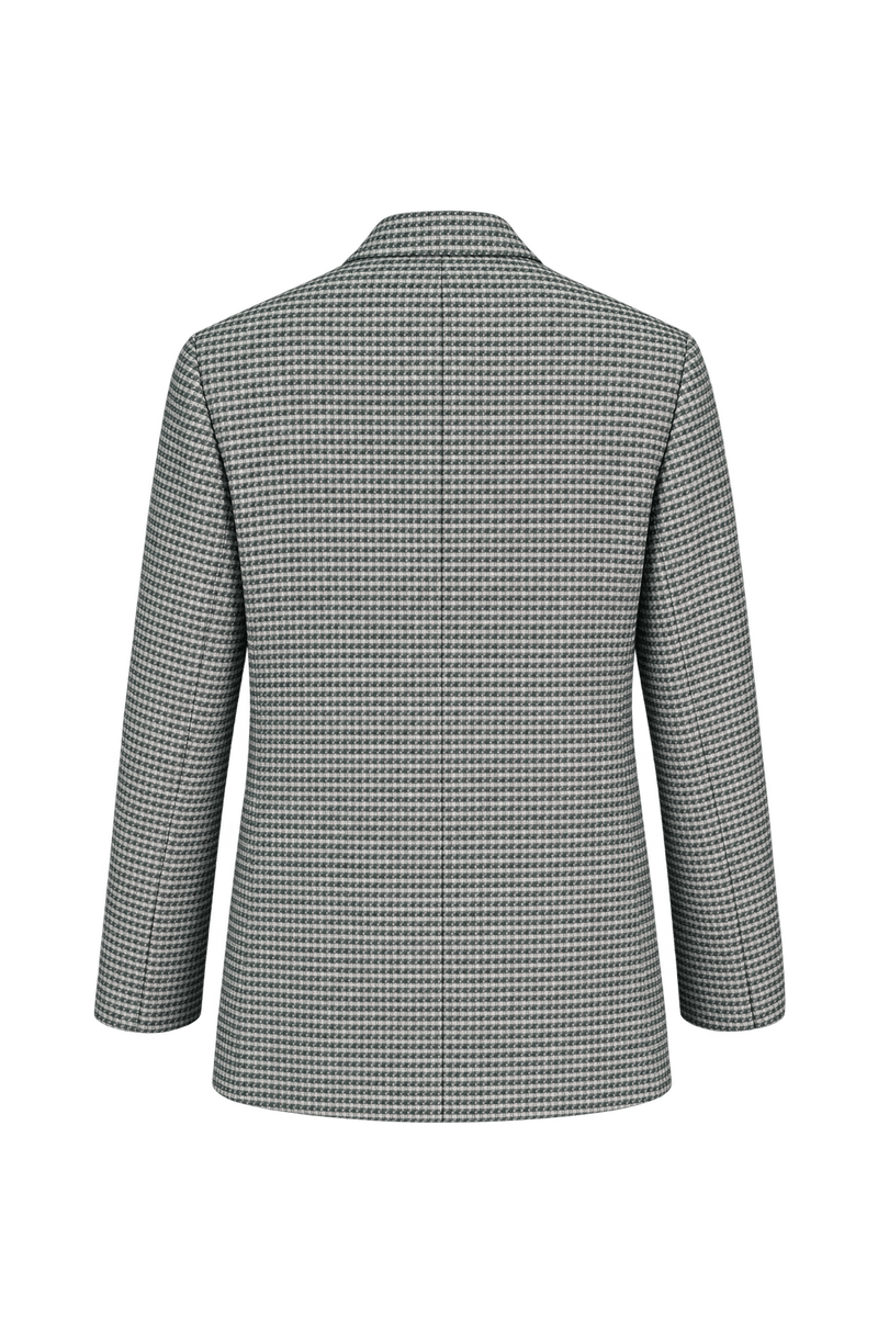 1980s Grey Woven Suiting Fabric Blazer - Back View