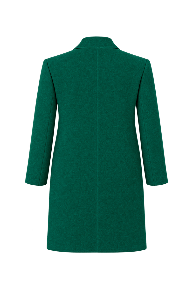 1980s Emerald Green Wool Coat - Back View