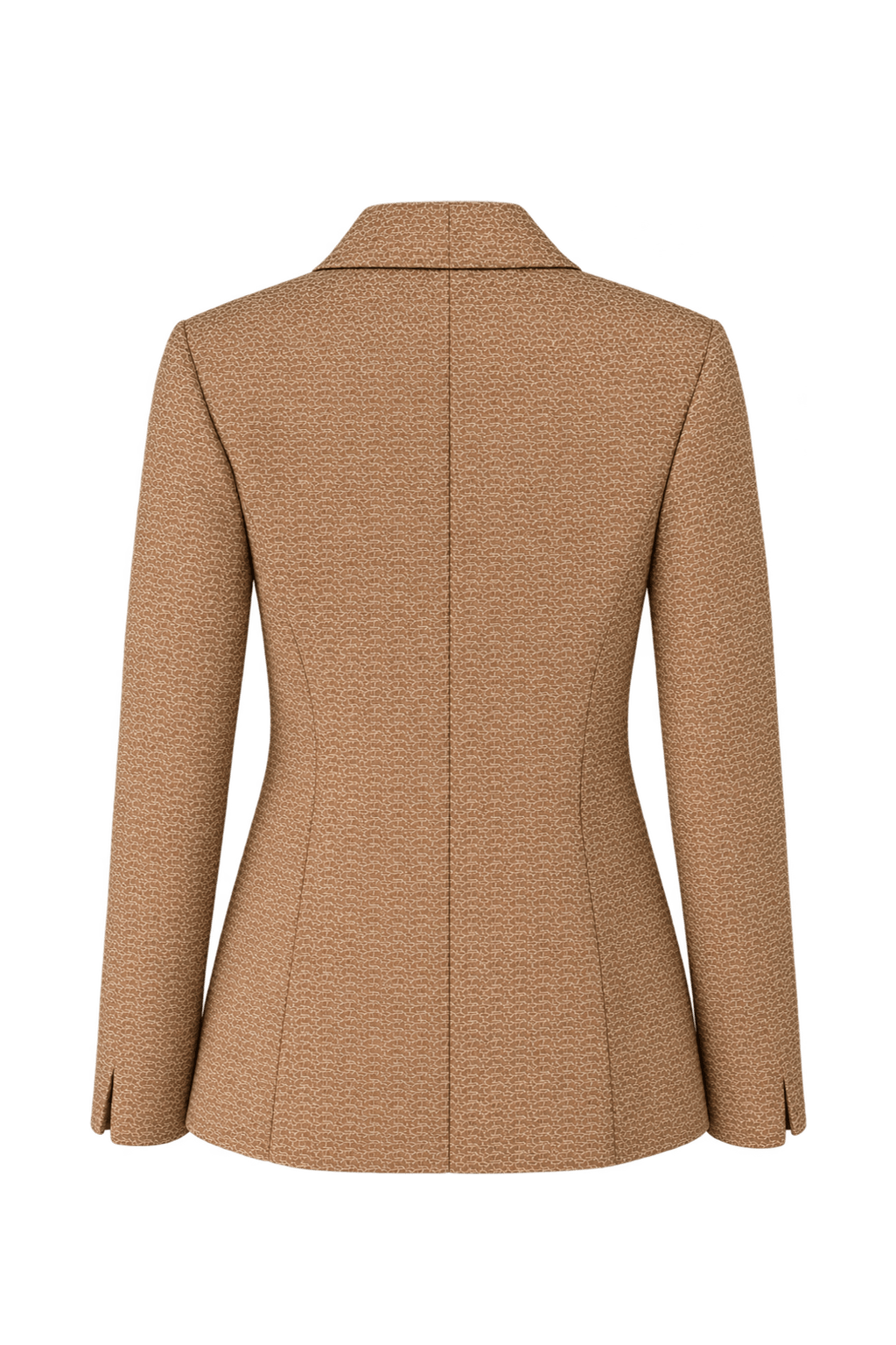 1990s Warm Beige Woven Blazer - Back View