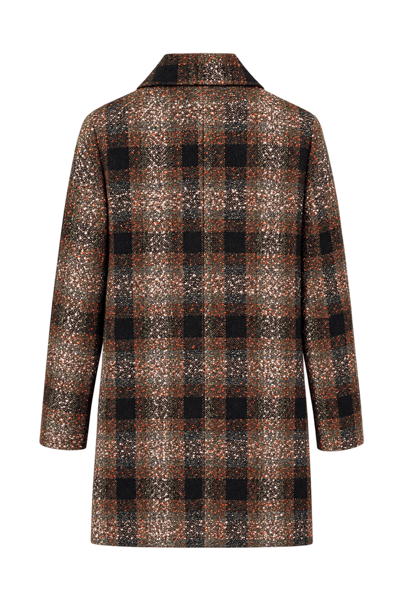 1950s Mottled Brown and Olive Wool Coat - Back View