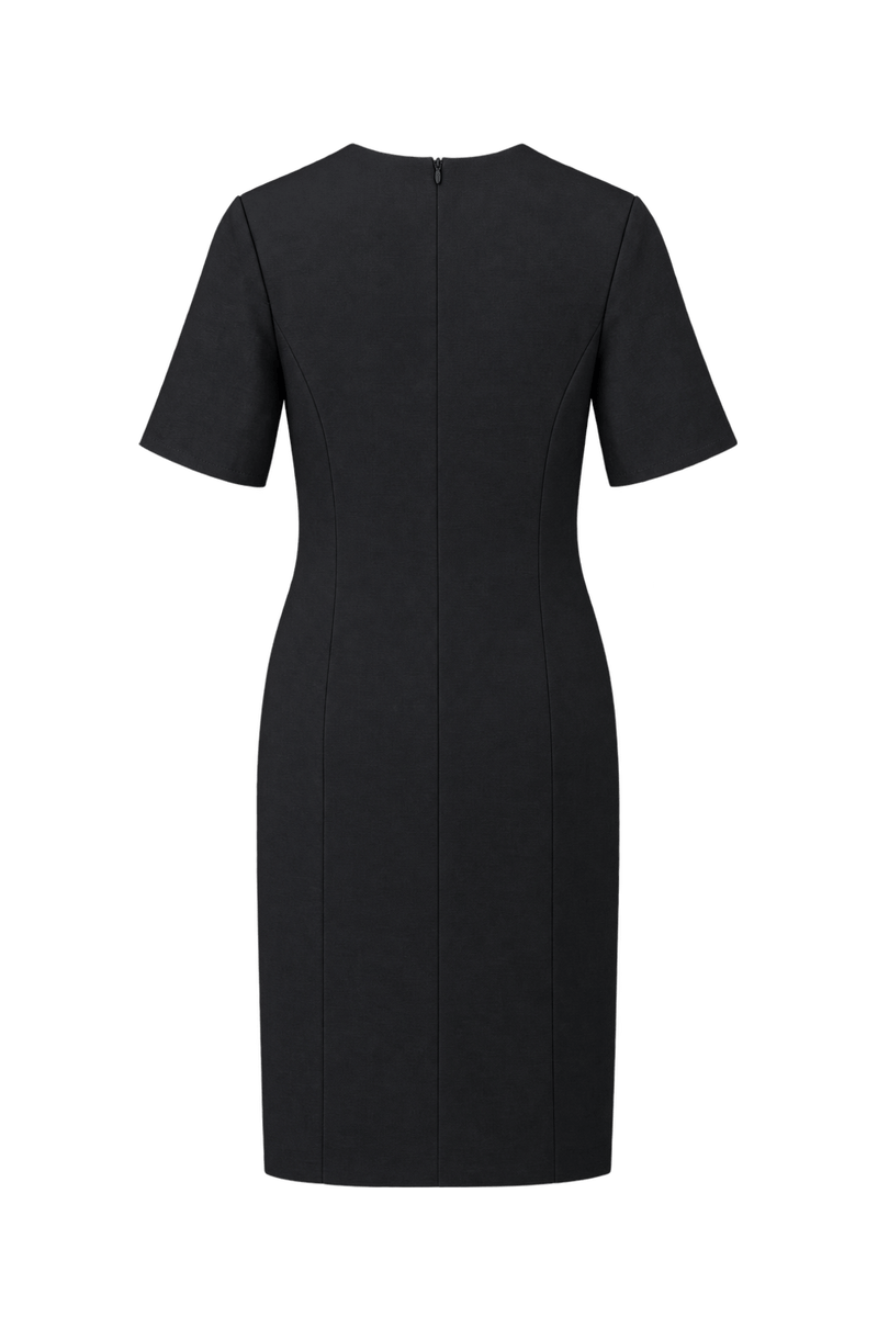 1980s Black Woven Dress - Back View