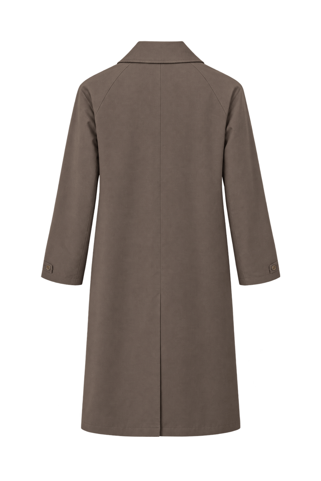 1980s Warm Taupe Brown Woven Coat - Back View