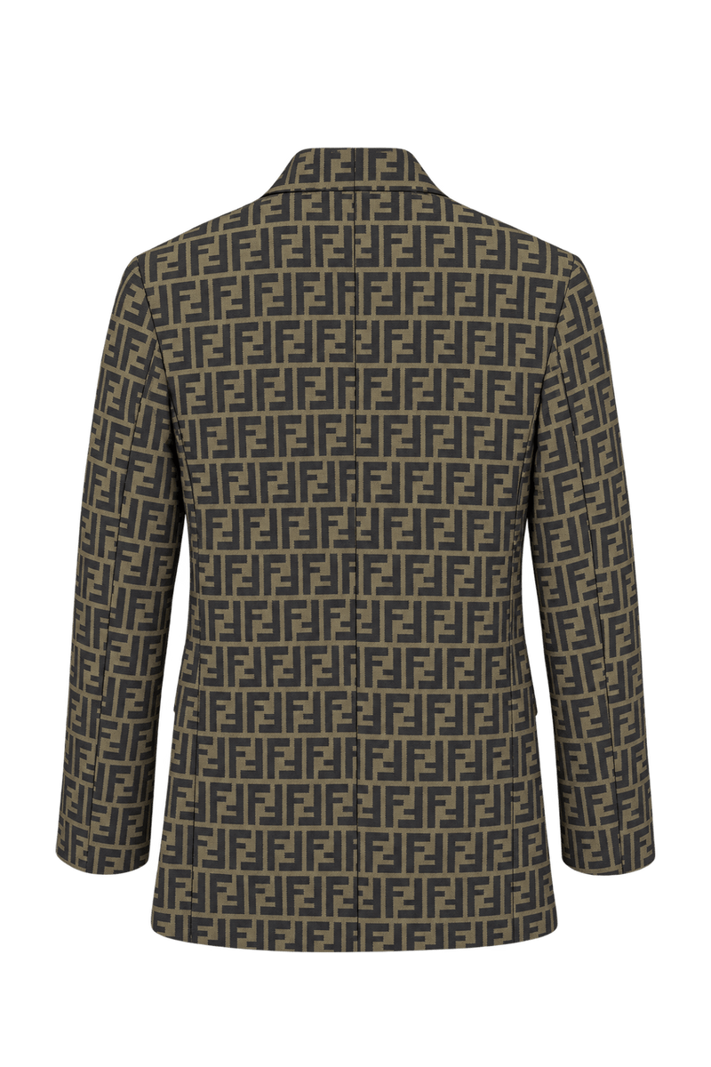 1990s Olive Brown Woven Blazer - Back View