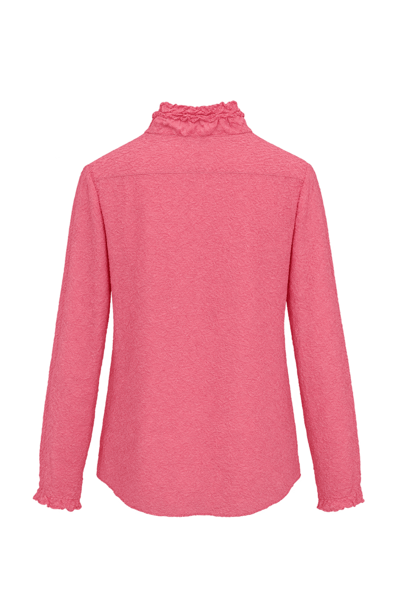 1990s Coral Pink Lightweight Blouse - Back View