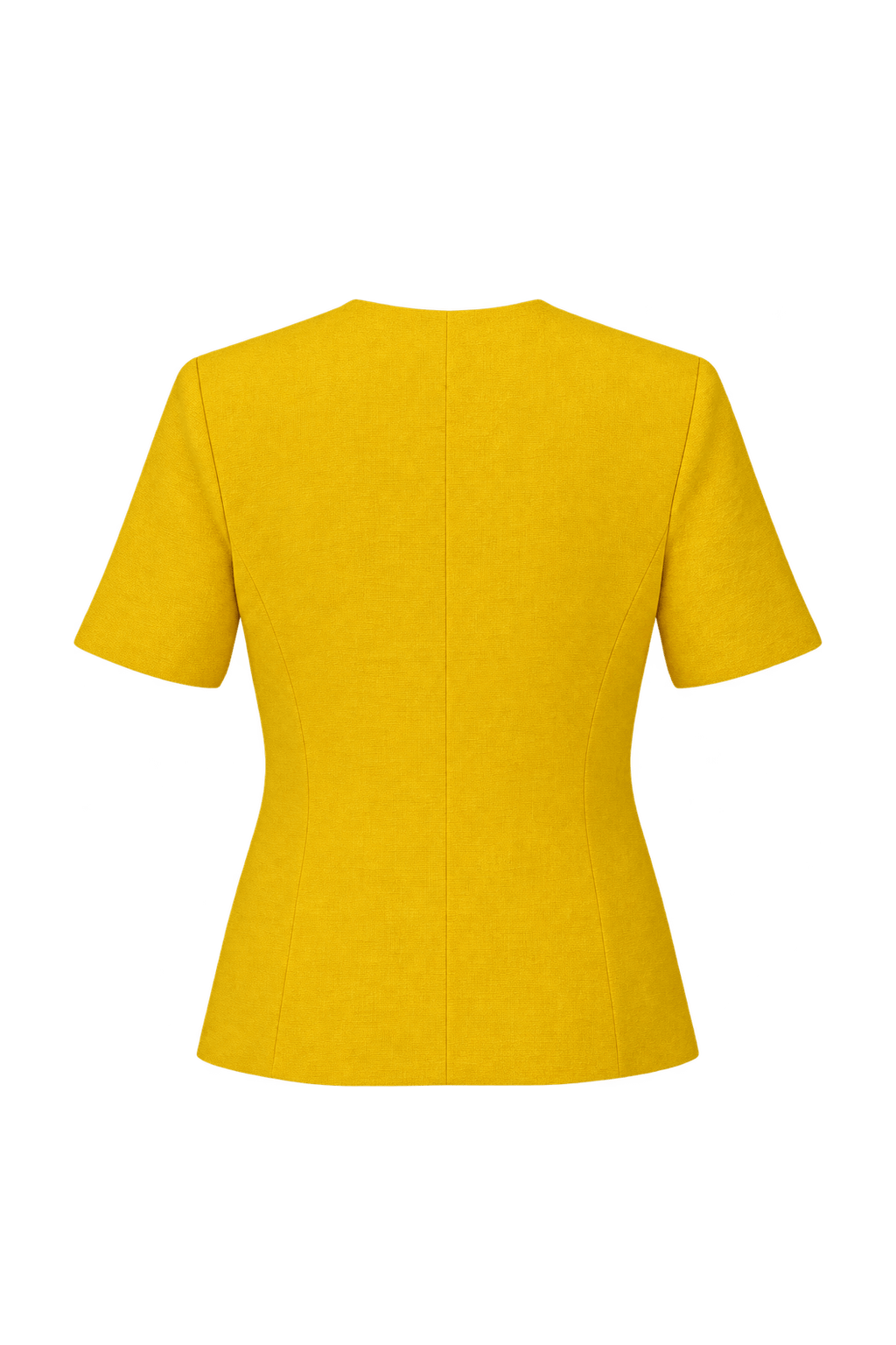 1980s Bright Golden Yellow Woven Fabric Jacket - Back View