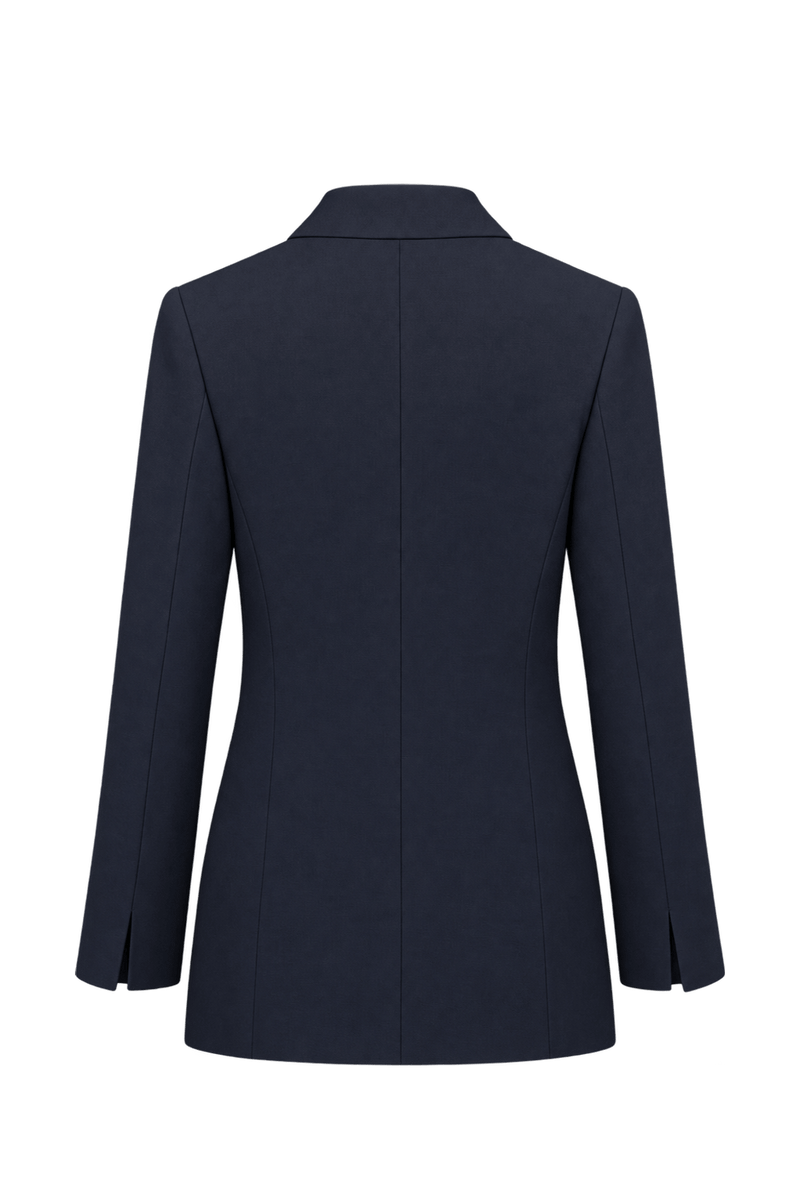 1980s Black Woven Blazer - Back View
