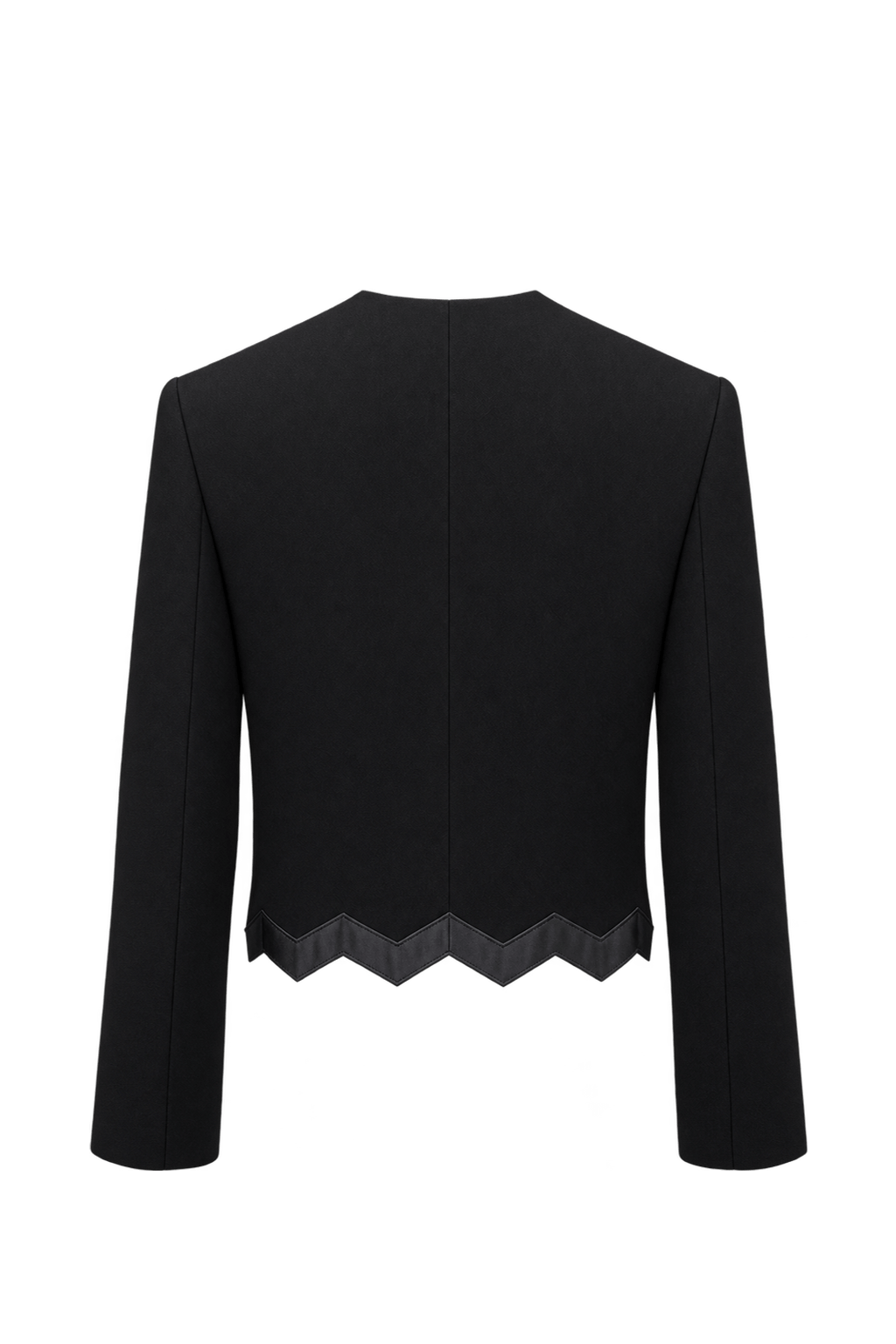 1990s Black Woven Fabric Jacket - Back View
