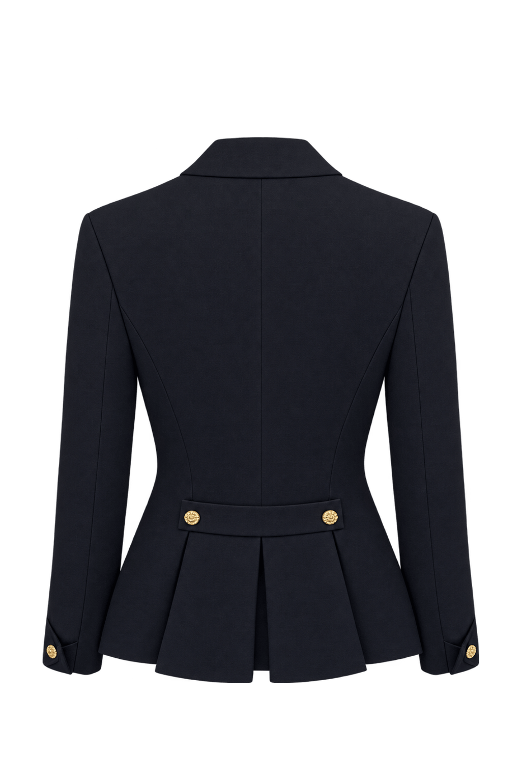 1980s Black Woven Textile Blazer - Back View