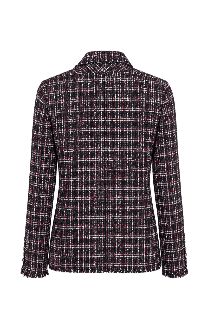 1990s Black Tweed Blazer - Back View