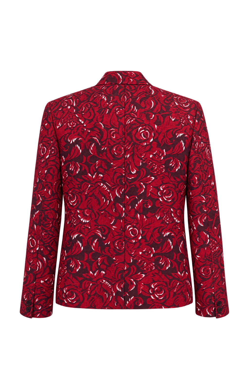 1980s Deep Burgundy Red Woven Textile Jacket - Back View