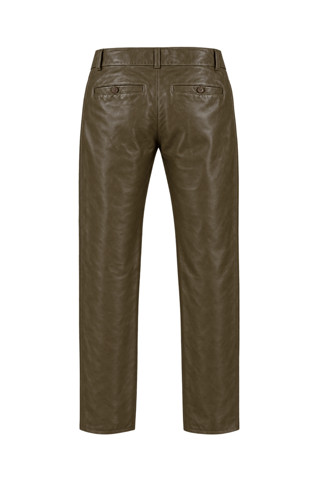 1990s Chocolate Brown Leather Trousers - Back View