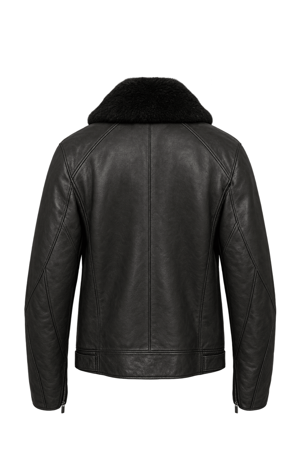 1980s Dark Brown-Black Leather Jacket - Back View