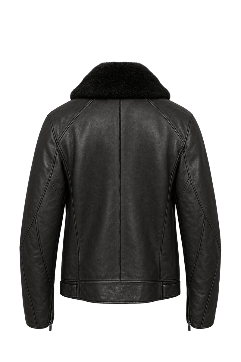 1980s Dark Brown-Black Leather Jacket - Back View