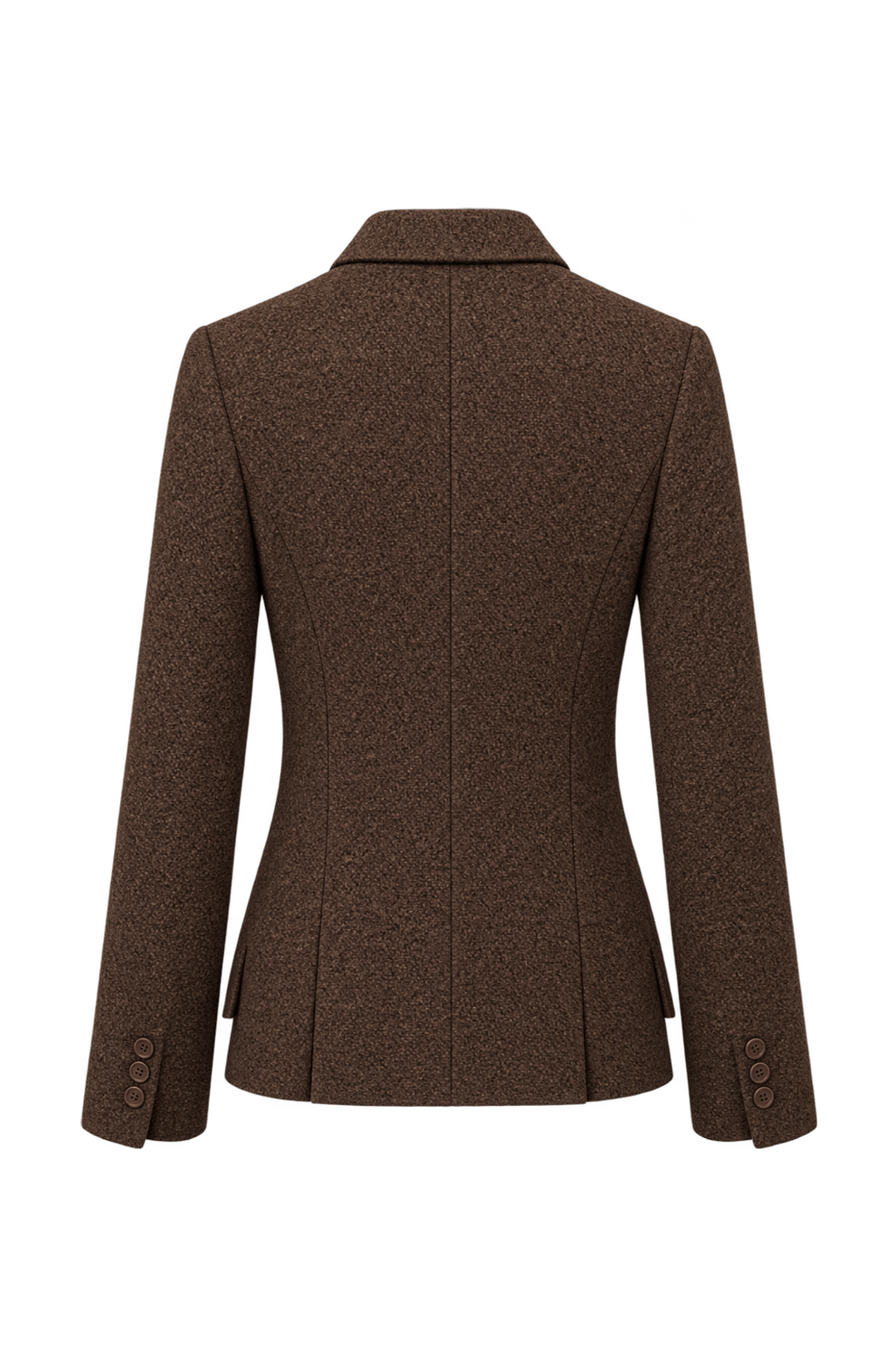 1990s Chocolate Brown Wool Blazer - Back View