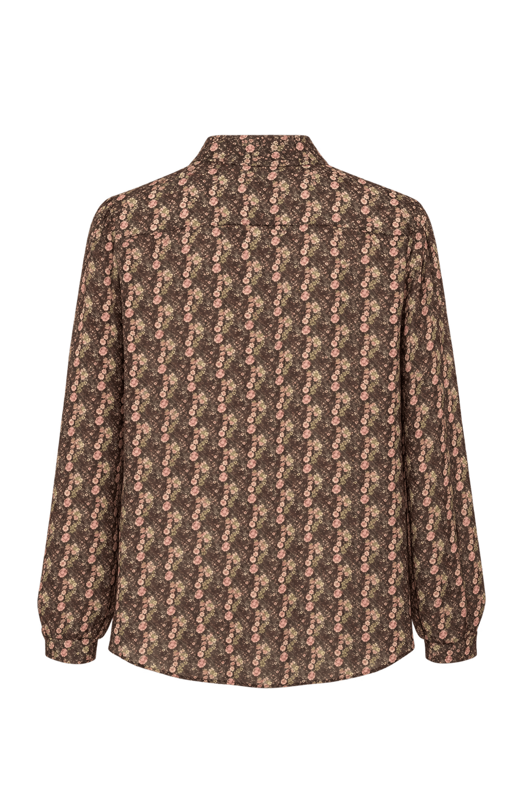 1980s Dark Brown Sheer Woven Blouse - Back View