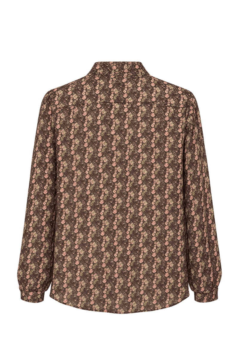 1980s Dark Brown Sheer Woven Blouse - Back View