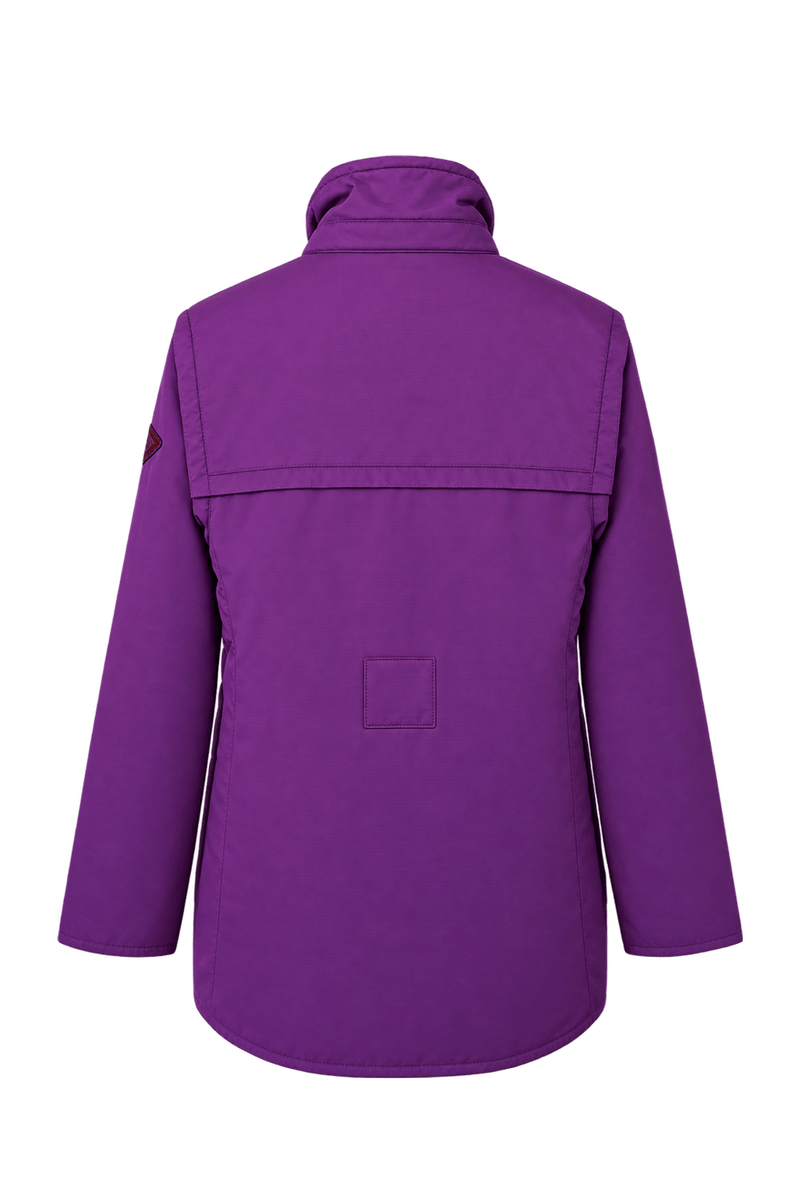 1980s Vivid Purple Synthetic Parka - Back View