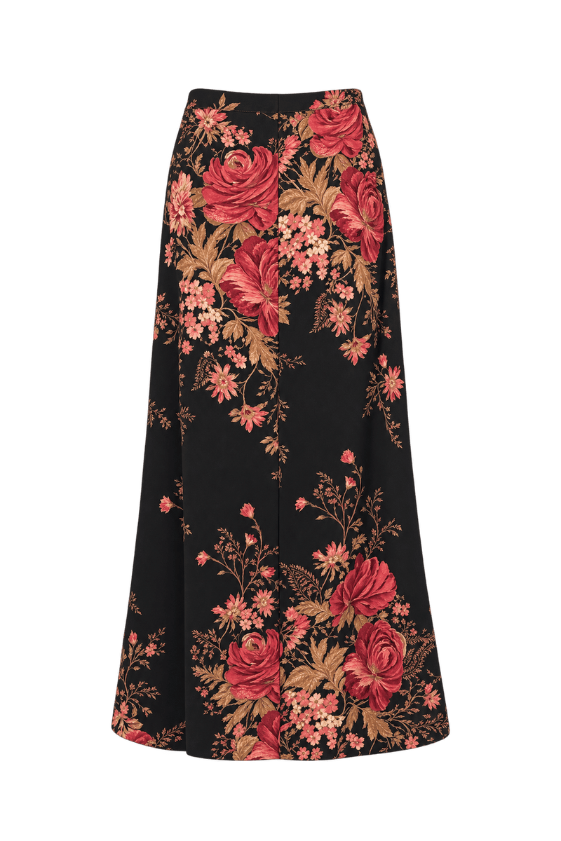 1980s Black Woven Skirt - Back View