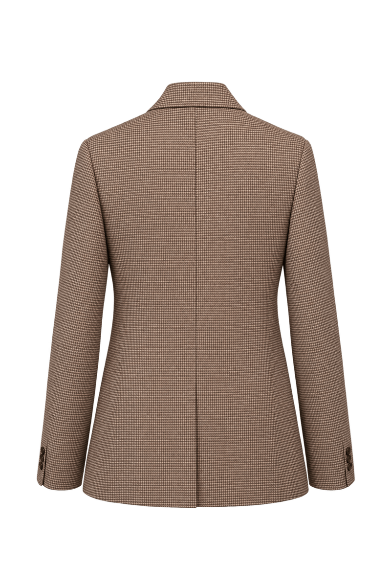 1990s Warm Tan Brown Woven Blazer - Back View