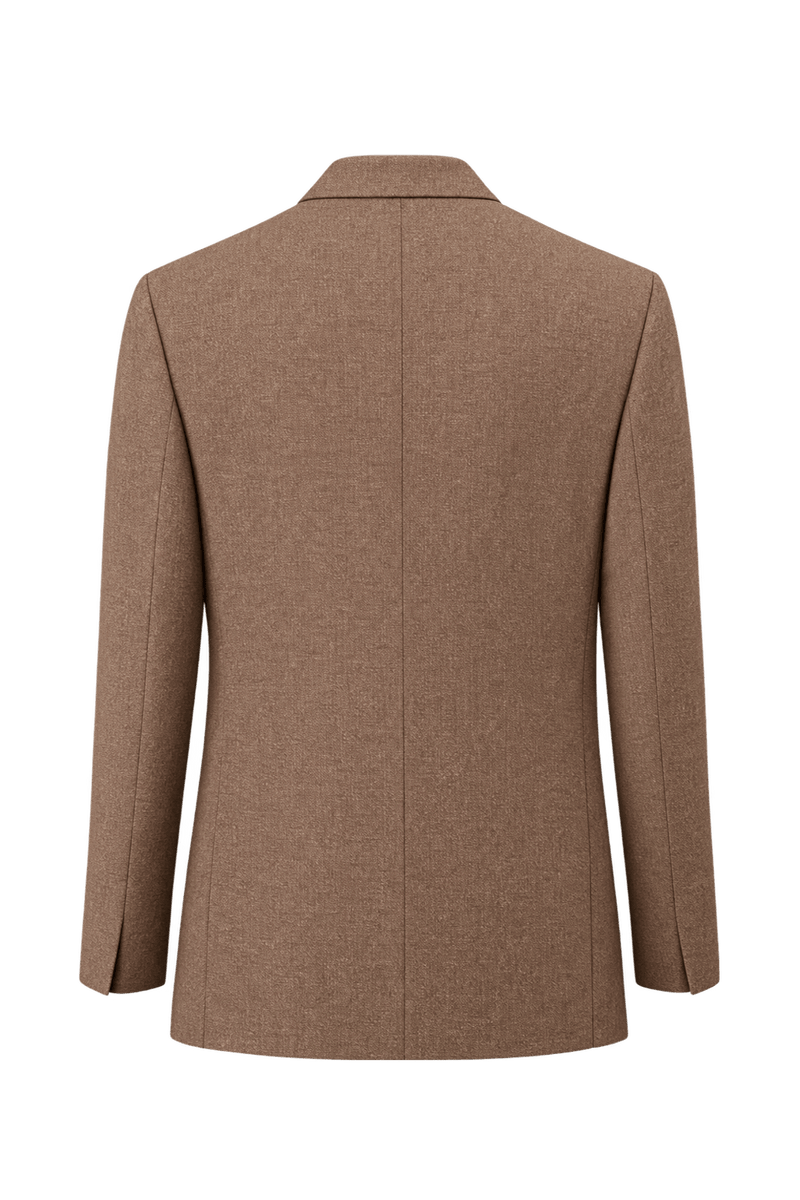 1980s Camel Tan Woven Blazer - Back View