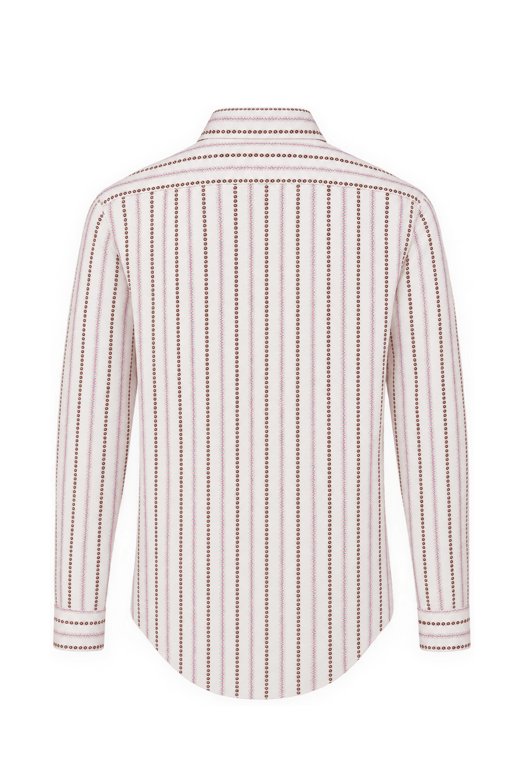 1970s Cream White Woven Fabric Button-Down Shirt - Back View