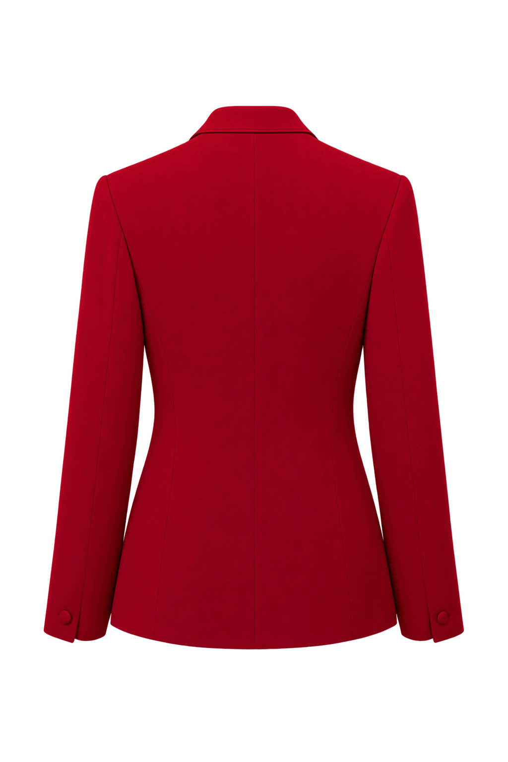 1980s Vivid Crimson Red Woven Blazer - Back View