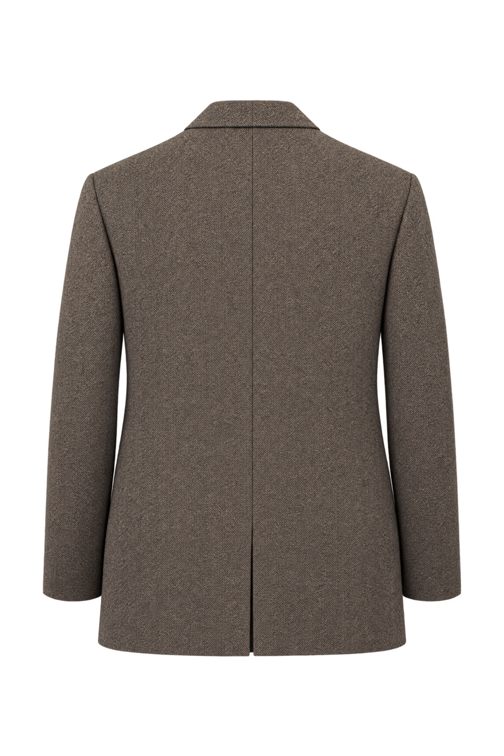 1970s Warm Brown Woven Blazer - Back View